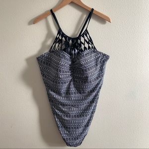 Costa Del Sol One-Piece Swimsuit, Black/White, 3X